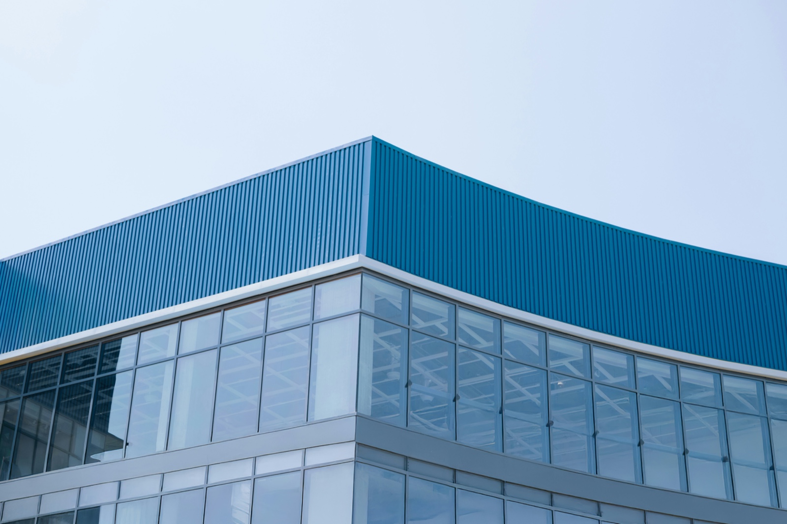Blue industrial research facility